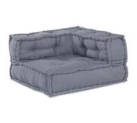 QJBSAVVA Pouf modulaire, gris, 140 x 70 x 36 cm, tissu en coton, design moderne, siège confortable pour le salon, le couloir et le home cinéma