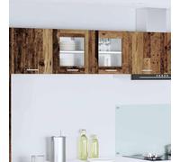 QJBSAVVA Riga Lot de 2 armoires de cuisine en bois recyclé - 40 x 31 x 40 cm - En bois durable - Avec porte - Design moderne - Peu encombrant - Pour cuisine, salon, bureau et couloir