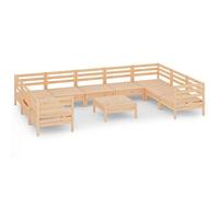 QJBSAVVA Salon de Jardin 10 Pcs en Bois de Pin Massif Palette Terrasse | Mobilier modulable pour cour et extérieur, idéal pour créer un grand coin de détente convivial et personnalisé.