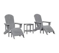 QJBSAVVA Salon de Jardin 3 Pièces avec 2 Fauteuils et 1 Table Basse, Mobilier d'Extérieur en Polyéthylène Gris Clair pour Terrasse Balcon et Arrière-Cour, Assises avec Accoudoirs Confortables