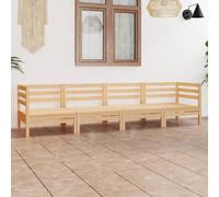 QJBSAVVA Salon de jardin, 4 pièces, en pin massif, 63,5 x 63,5 cm, design moderne, robuste et extensible, pour balcon, terrasse et petits coins extérieurs