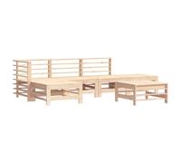 QJBSAVVA Salon de Jardin 6 Pcs Modulaire en Bois de Pin Massif | Ensemble de canapé modulable pour terrasse ou cour, idéal pour créer un espace détente convivial.