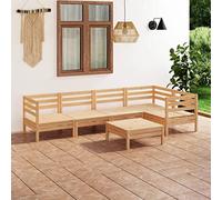 QJBSAVVA Salon de jardin, 6 pièces, en bois de pin massif, aspect palette, 63,5 x 63,5 cm, robuste, meuble de balcon, modulaire, pour terrasse, jardin, petit balcon