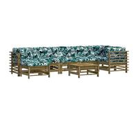 QJBSAVVA Salon de jardin 8 pièces avec coussins Kesser en bois de pin imprégné sous pression, ensemble de meubles de jardin modulaires avec coussins en palettes, salon de jardin rustique pour jardin
