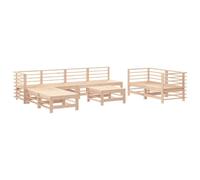 QJBSAVVA Salon de Jardin 9 Pcs Canapé Modulable en Bois de Pin Massif | Mobilier modulable en bois brut pour aménager votre terrasse ou grand balcon selon vos envies de détente.
