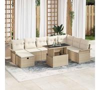 QJBSAVVA Salon de jardin - Beige - 55 x 55 x 37 cm - En polyrotin - Banc d'angle avec espace de rangement - Pour extérieur, balcon, terrasse et balcon