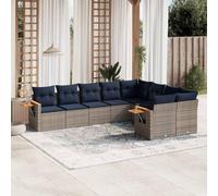 QJBSAVVA Salon de jardin en polyrotin gris, 62 x 62 x 69 cm, design de balcon modulaire, avec réorganisation en continu, ensemble de meubles d'extérieur résistant aux UV, pour terrasse, jardin, petit