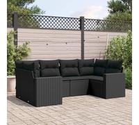 QJBSAVVA Salon de jardin, en polyrotin, noir, 65,5 x 62 x 69 cm, pour balcon, peu encombrant, avec coussins amovibles, pour jardin, terrasse, balcon et petits coins d'assise d'extérieur