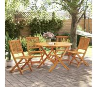 QJBSAVVA Salon de jardin pliable en bois massif d'acacia - 110 x 110 cm - Design moderne - Robuste et durable - Pour balcon, terrasse et petits coins extérieurs