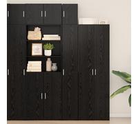QJBSAVVA Slim Storage Cabinet - Armoire de rangement moderne avec deux portes - Pour salle à manger, couloir et salon - Noir - 30 x 42,5 x 225 cm