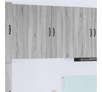 QJBSAVVA Sonoma Armoire murale de cuisine, grise, 80 x 31 x 80 cm, en matériau dérivé du bois, avec 3 étagères et 2 portes, design moderne, durable, pour cuisine, salle à manger, intérieur