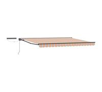 QJBSAVVA Store Banne Motorisé 4,5 x 3,5 m, Auvent de Terrasse Rétractable avec Télécommande et Manivelle de 165 cm, Structure en Aluminium et Acier, Design Semi-Cassette pour Jardin et Extérieur