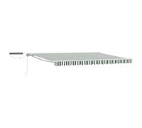 QJBSAVVA Store Banne Motorisé 4,5 x 3 m avec Télécommande, Auvent Rétractable pour Terrasse et Jardin, Structure en Aluminium et Acier, Design Semi-Cassette Vert et Blanc