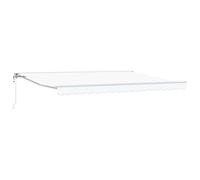 QJBSAVVA Store électrique 4 x 3,5 m - Bras articulé - Avec télécommande et manivelle - Demi-cassette pour terrasse et jardin - Cadre en aluminium stable - Tissu durable - Blanc