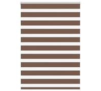 QJBSAVVA Store enrouleur double zébré - Sans perçage - Klemmfix ou à vis - Pour fenêtre et porte - En polyester durable - Largeur du tissu : 110,9 cm - Marron - 115 x 150 cm