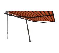 QJBSAVVA Store vertical automatique 450 x 300 cm, orange/marron, avec télécommande et manivelle, tissu résistant aux UV, pour terrasse, jardin et balcon
