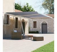 QJBSAVVA Store vertical automatique 600 x 300 cm, bleu/blanc, avec télécommande et manivelle, imperméable, pour terrasse, balcon et jardin