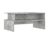 QJBSAVVA Table Basse de Salon Design Moderne, Table d'Appoint Rectangulaire en Bois d'Ingénierie Gris Béton, Meuble de Séjour avec Grand Espace de Rangement, 90 x 55 x 42,5 cm