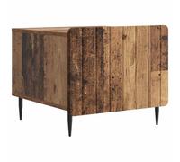 QJBSAVVA Table Basse en Bois Ancien 49 x 50 x 42 cm, Table de Salon Moderne à 2 Niveaux avec 1 Tiroir et Compartiment, Meuble d'Appoint Robuste pour Petit Espace et Bureau