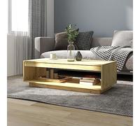 QJBSAVVA Table basse en pin massif - 110 x 50 x 33,5 cm - Design moderne - Table d'appoint robuste pour salon et couloir