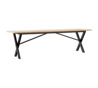 QJBSAVVA Table Basse Industrielle 160x40x45 cm en Bois de Pin Massif et Acier, Table de Salon avec Structure en X Stable, Meuble de Séjour Rustique pour Maison et Bureau