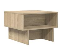 QJBSAVVA Table Basse Moderne en Bois d'Ingénierie Chêne Sonoma, Petit Meuble de Salon Rectangulaire avec 2 Niveaux de Rangement, Table d'Appoint Robuste pour Décoration et Magazines, 48x46x35 cm