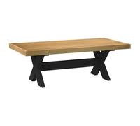 QJBSAVVA Table basse Noain en pin massif 120 x 60 x 40 cm avec pieds en forme de X, table de salon stable ou table d'appoint pour une ambiance rustique