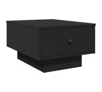 QJBSAVVA Table basse noire 60 x 45 x 31 cm Table de salon moderne en bois avec espace de rangement et bouton en métal Table d'appoint stable pour salon et bureau