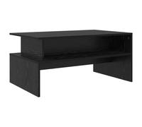 QJBSAVVA Table Basse Rectangulaire en Bois d'Ingénierie, Table de Salon Moderne avec Étagère de Rangement, Design Contemporain pour Intérieur, Chêne Noir, 90 x 55 x 42,5 cm