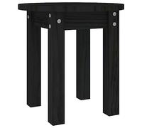QJBSAVVA Table Basse Ronde en Bois de Pin Massif Ø 35x35 cm Noir, Bout de Canapé Moderne et Petite Table d'Appoint pour Salon, Guéridon Robuste au Design Rustique et Élégant