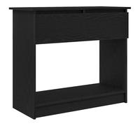 QJBSAVVA Table Console avec 2 Tiroirs Noir 85,5x38,5x74,5 cm, Meuble d'Entrée Moderne en Bois d'Ingénierie pour Salon et Couloir, Buffet Étroit et Robuste avec Rangement Polyvalent
