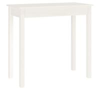QJBSAVVA Table console blanche 80 x 40 x 75 cm - Table de couloir moderne en pin massif - Table d'appoint stable pour couloir et salon - Buffet décoratif de style maison de campagne