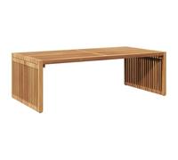 QJBSAVVA Table d'appoint de jardin marron 110 x 55 x 35,5 cm en bois massif teck - Table basse moderne pour extérieur, terrasse et balcon - Table de jardin robuste au design minimaliste