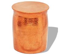 QJBSAVVA Table d'Appoint en Aluminium Martelé, Tabouret Bas Polyvalent au Design Industriel, Table de Chevet ou Bout de Canapé pour Salon et Chambre, Couleur Laiton, Dimensions 36 x 42 cm