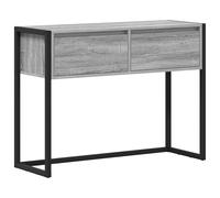 QJBSAVVA Table d'appoint gris Sonoma - 100 x 36 x 75 cm - Table console avec tiroir - Table de canapé industrielle en bois - Table de couloir moderne pour salon et couloir