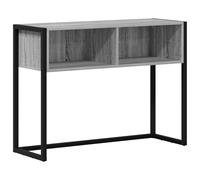 QJBSAVVA Table d'appoint industrielle Sonoma grise 100 x 36 x 75 cm, table console en bois et acier, table de rangement étroite pour salon, couloir et design loft moderne