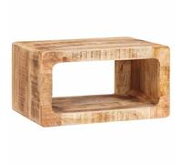 QJBSAVVA Table de chevet 45 x 30 x 24 cm en bois de manguier massif avec structure granulaire rustique - Petite table d'appoint avec espace de rangement - Table de chevet compacte pour chambre à