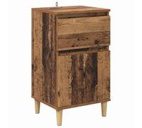 QJBSAVVA Table de chevet aspect bois vieilli - 40 x 35 x 39 cm - Table de chevet avec tiroir - Table de chevet rustique en bois - Table d'appoint stable pour chambre à coucher et chambre d'amis