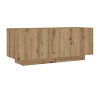 QJBSAVVA Table de Chevet Chêne Artisanal 100x35x40 cm en Bois d'Ingénierie, Meuble de Rangement Bas Moderne avec Grand Plateau pour Chambre ou Salon, Design Élégant et Fonctionnel