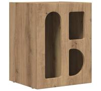 QJBSAVVA Table de Chevet Moderne en Bois d'Ingénierie avec 3 Étagères de Rangement, Design Rectangulaire pour Chambre et Salon, Style Scandinave, Chêne Artisanal, 40 x 35 x 50 cm