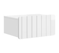 QJBSAVVA Table de chevet murale blanche brillante - Table de chevet suspendue en bois avec tiroir - Armoire murale moderne pour chambre à coucher et salon - 49 x 34,5 x 24 cm
