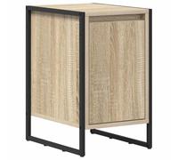 QJBSAVVA Table de chevet Sonoma 39,5 x 30 x 50 cm, table de chevet industrielle en bois avec pieds en acier, table d'appoint rustique pour chambre à coucher et salon, console de chevet stable de style