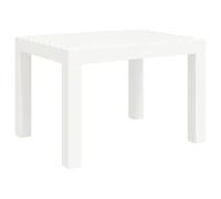 QJBSAVVA Table de Jardin Blanc 59x47x40 cm en Polypropylène, Table Basse d'Extérieur en Plastique PP pour Terrasse et Balcon, Table de Café Rectangulaire pour Cour
