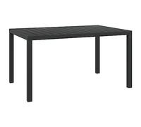 QJBSAVVA Table de jardin noire 150 x 90 x 74 cm - Plateau de table WPC avec structure en aluminium - Résistant aux intempéries et facile à monter - Pour terrasse, jardin et balcon