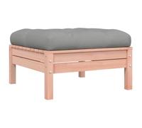 QJBSAVVA Tabouret de jardin avec coussin, en bois massif Douglasie, repose-pieds pour extérieur, 63 x 63 cm, pouf modulaire pour jardin, terrasse, balcon, meubles en bois résistant, gris