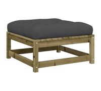 QJBSAVVA Tabouret de jardin avec coussin, pouf d'extérieur en pin massif imprégné, 70 x 70 x 30 cm, élément modulaire pour terrasse, balcon et cour, anthracite