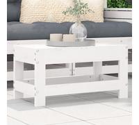 QJBSAVVA Tabouret de jardin, blanc, 62 x 30 x 32 cm, en pin massif, design à lattes, pour extérieur, modulaire, robuste et moderne, pour balcon, terrasse, jardin