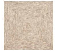 QJBSAVVA Tapis carré en jute marron 160 x 160 cm - Tressage moderne - Accessoire de salon durable - Robuste et lavable - Pour salon, chambre à coucher, couloir