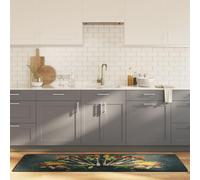 QJBSAVVA Tapis de cuisine moderne en velours, 60 x 180 cm, antidérapant, lavable, multicolore, doux et insonorisant, pour cuisine, couloir et salon