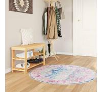 QJBSAVVA Tapis de salon, moderne, en velours, diamètre : 120 cm, antidérapant, doux, insonorisant, lavable en machine, multicolore, pour salon, chambre à coucher et couloir